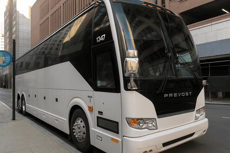 a Charter Bus Rental Richland coach bus