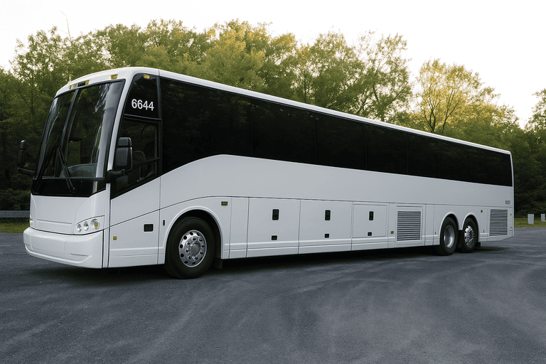 exterior of Charter Bus Rental Richland coach bus